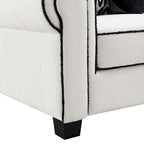 Furniture of America Anastasia Modern White Chenille Loveseat with Accent Pillows