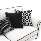 Furniture of America Anastasia Modern White Chenille Loveseat with Accent Pillows