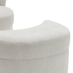 Upholstered Swivel Accent Chair with Wooden Tray Storage Ottoman