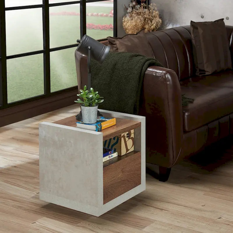 Kendelle Industrial 18-inch 1-Shelf Side Table by Furniture of America
