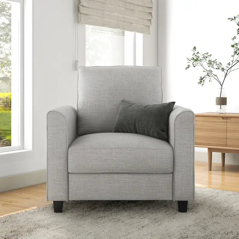 Rowan Contemporary Flared Arms Chair with Solid Wood Tapered Legs, Upholstered Fabric Single Sofa Chair by Furniture of America