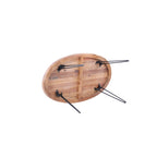 Oval Natural Reclaimed Wood Foldable Cocktail Table - 24.00 x 44.00 x 18.00