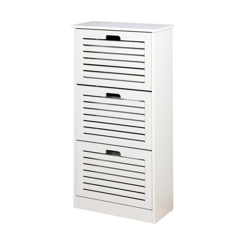 3-flip-door Wooden Shoe Cabinet - 9.45 x 20.94 x 43.11