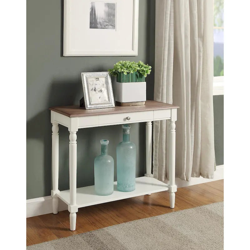 Convenience Concepts French Country 1 Drawer Hall Table with Shelf