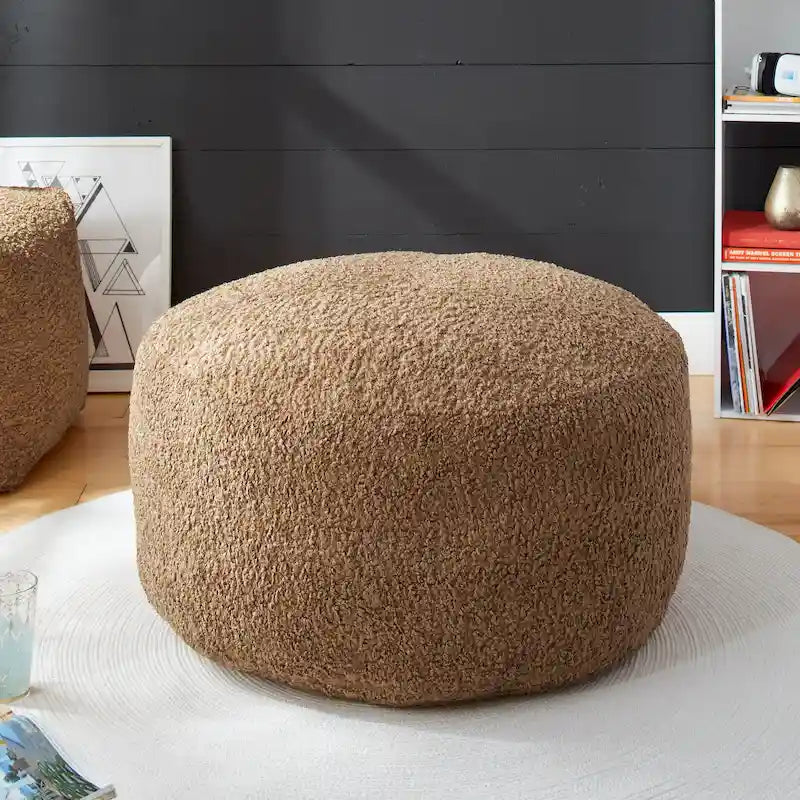 Sorra Home Indoor Soft-Textured Bean Pouf/Ottoman