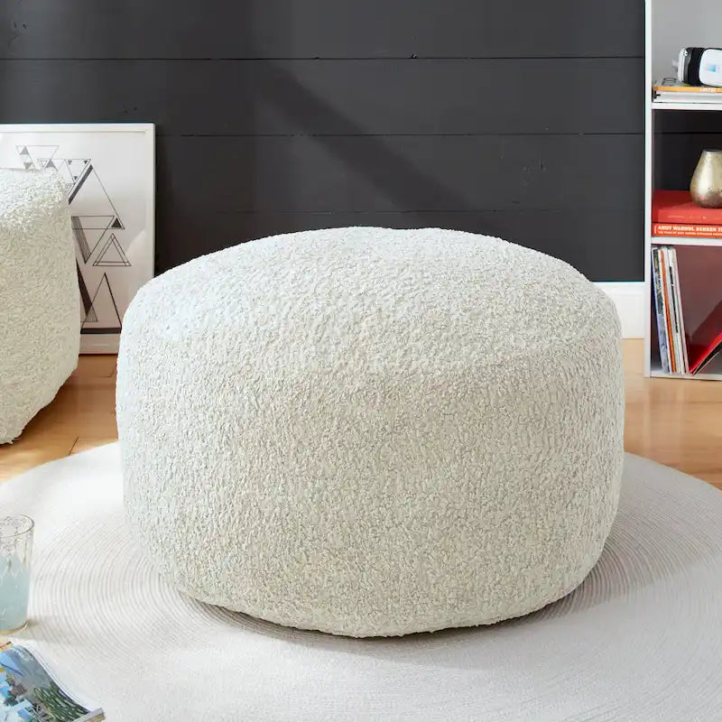 Sorra Home Indoor Soft-Textured Bean Pouf/Ottoman