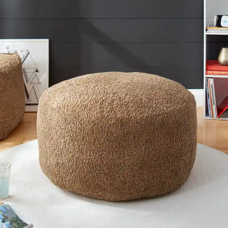 Sorra Home Indoor Soft-Textured Bean Pouf/Ottoman