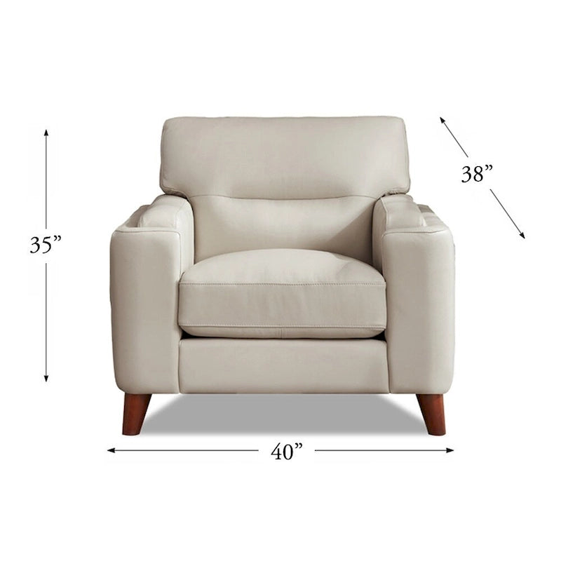 Hydeline Elm Top Grain Leather Chair With Feather, Memory Foam and Springs