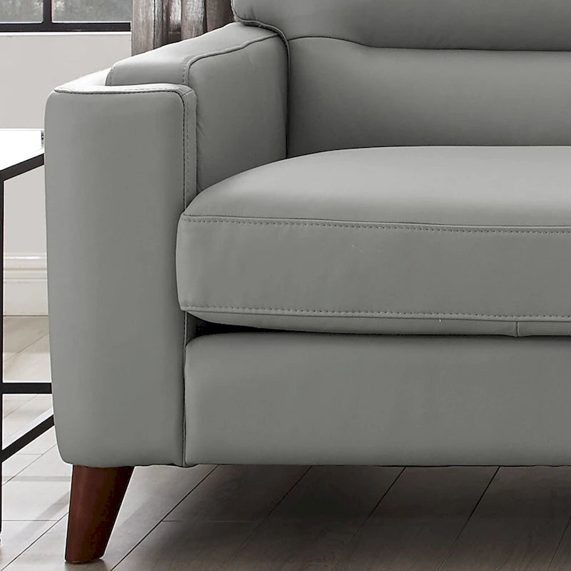 Hydeline Elm Top Grain Leather Chair With Feather, Memory Foam and Springs