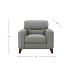 Hydeline Elm Top Grain Leather Chair With Feather, Memory Foam and Springs