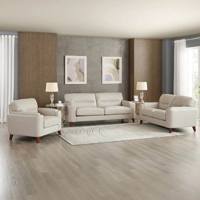 Hydeline Elm Top Grain Leather Chair With Feather, Memory Foam and Springs