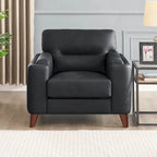 Hydeline Elm Top Grain Leather Chair With Feather, Memory Foam and Springs