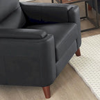 Hydeline Elm Top Grain Leather Chair With Feather, Memory Foam and Springs