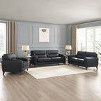 Hydeline Elm Top Grain Leather Chair With Feather, Memory Foam and Springs