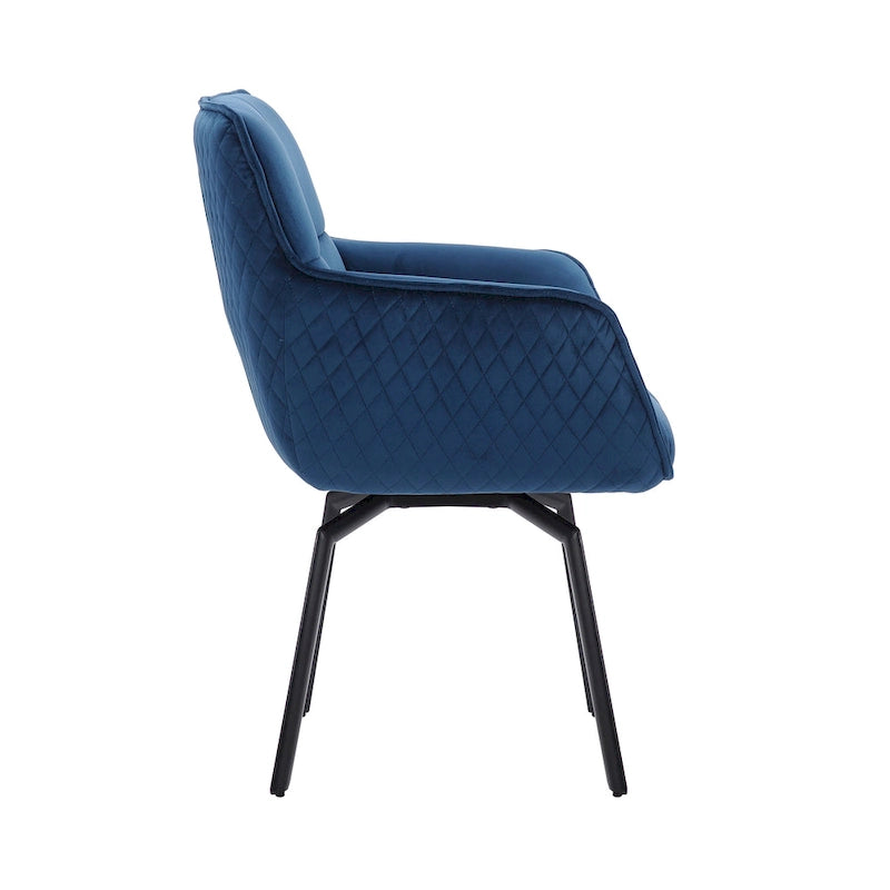 Porthos Home Demi Swivel Velvet Accent Chair with Metal Legs