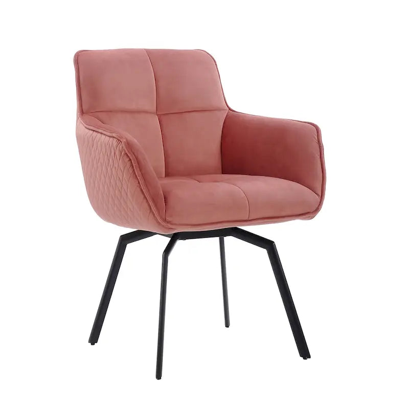 Porthos Home Demi Swivel Velvet Accent Chair with Metal Legs