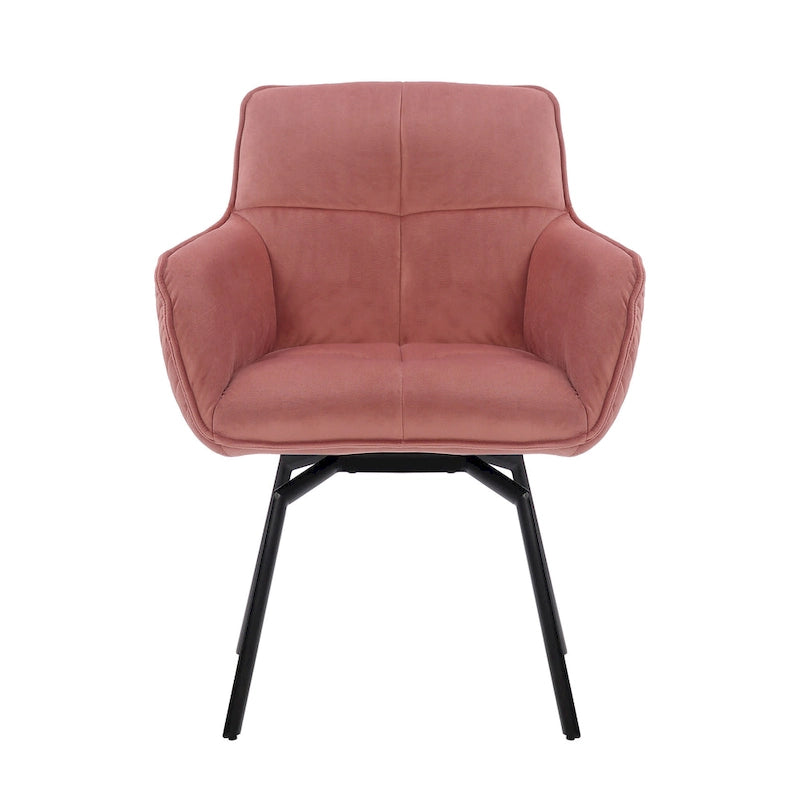 Porthos Home Demi Swivel Velvet Accent Chair with Metal Legs