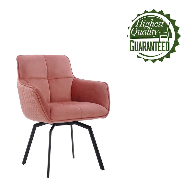 Porthos Home Demi Swivel Velvet Accent Chair with Metal Legs
