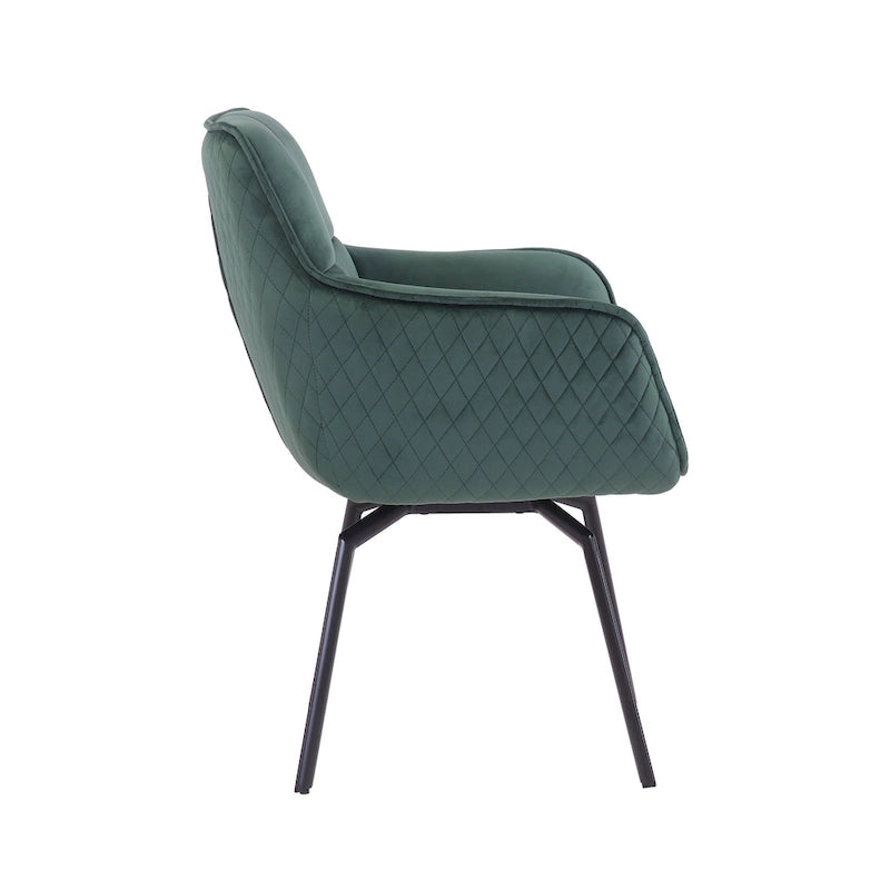 Porthos Home Demi Swivel Velvet Accent Chair with Metal Legs