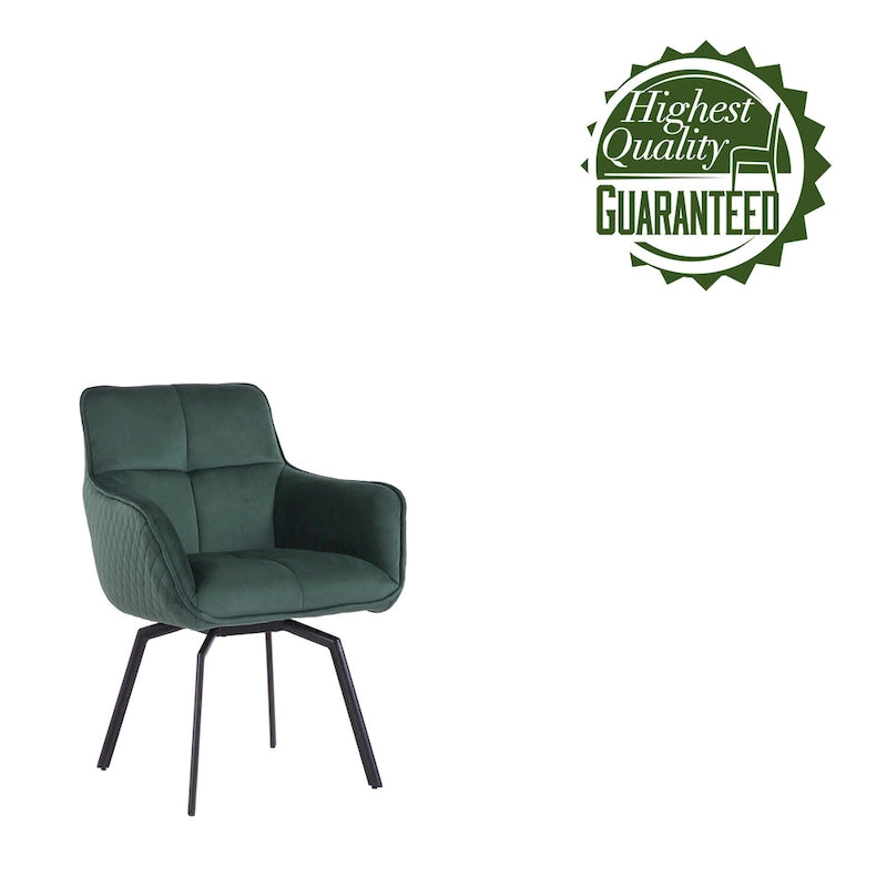Porthos Home Demi Swivel Velvet Accent Chair with Metal Legs