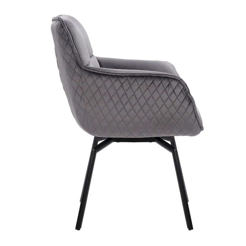 Porthos Home Demi Swivel Velvet Accent Chair with Metal Legs