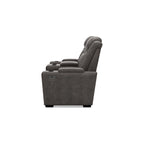 Signature Design by Ashley HyllMont Gray Power Reclining Loveseat with Console - 71.75 W x 39 D x 44 H