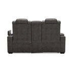 Signature Design by Ashley HyllMont Gray Power Reclining Loveseat with Console - 71.75 W x 39 D x 44 H