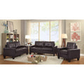 Newbury 58 in. W Flared Arm Faux Leather Straight Sofa - 32L x 58W x 36H