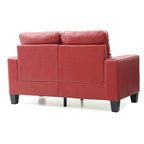 Newbury 58 in. W Flared Arm Faux Leather Straight Sofa - 32L x 58W x 36H
