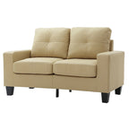 Newbury 58 in. W Flared Arm Faux Leather Straight Sofa - 32L x 58W x 36H