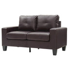 Newbury 58 in. W Flared Arm Faux Leather Straight Sofa - 32L x 58W x 36H
