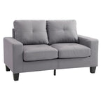 Newbury 58 in. W Flared Arm Faux Leather Straight Sofa - 32L x 58W x 36H