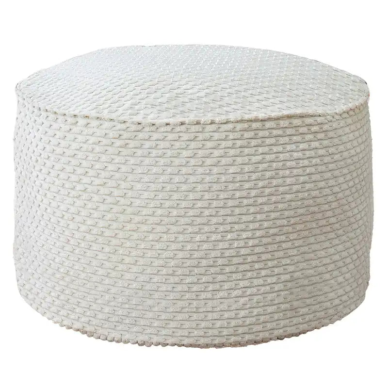 Sorra Home Indoor Soft Chunky Corduroy Large Round Pouf