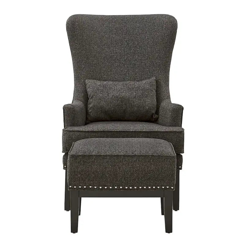 Capella Highback Wing Lounge Chair with Footstool by iNSPIRE Q Artisan