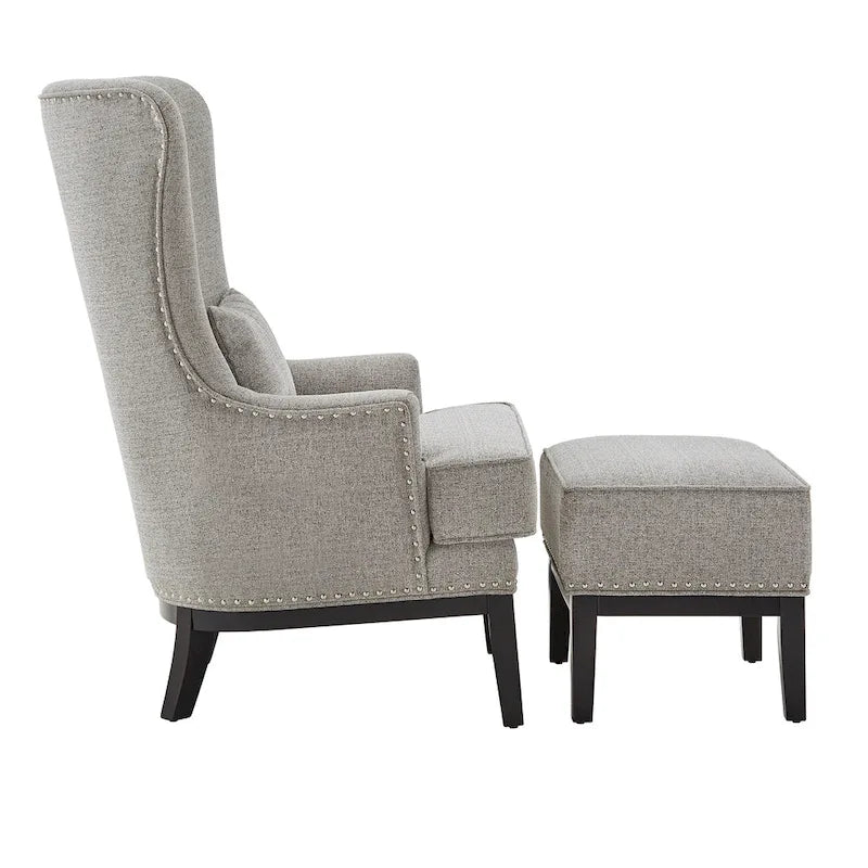 Capella Highback Wing Lounge Chair with Footstool by iNSPIRE Q Artisan