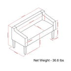 WYNDENHALL Layla 50 inch Wide Contemporary Upholstered Bench - 50x 22x 23.8