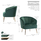 Porthos Home Skye Tufted Velvet Chrome Leg Accent Chair