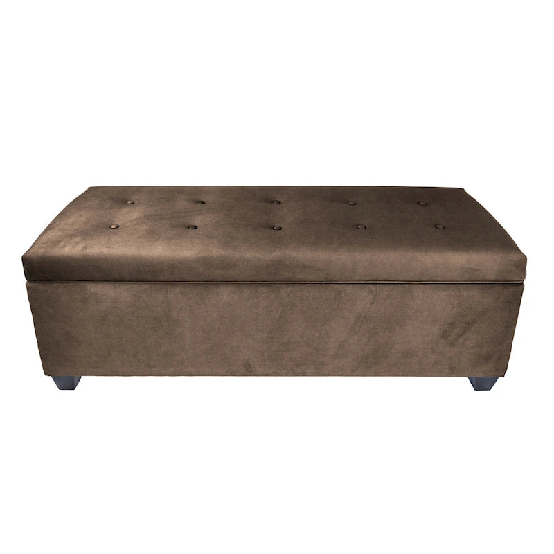 Sole Secret Obsession Button-tufted Linen Storage Bench