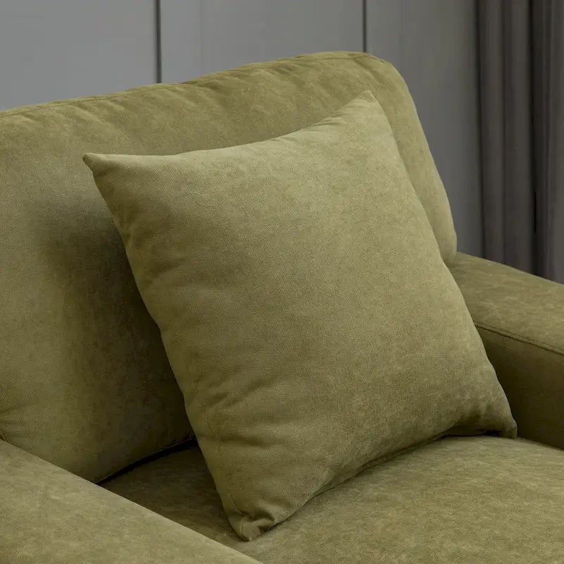 Modern Mid-Century Oversized Chaise Sleeper Sofa with Pillow