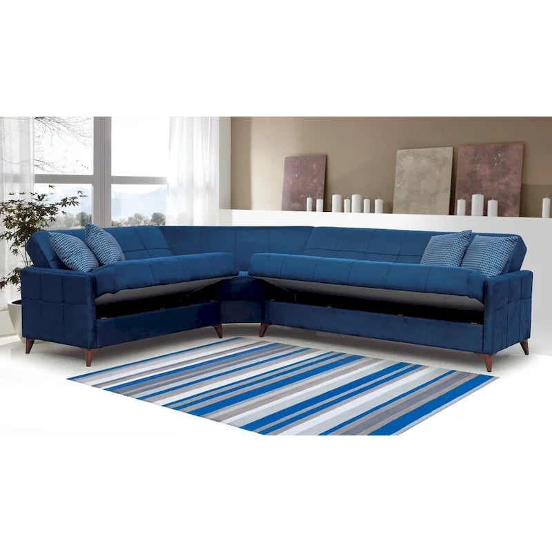 Nazim Fabric Convertible Sleeper Sectional Sofa