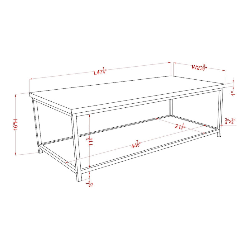 Vandy Contemporary 47-inch Wood 1-Shelf Coffee Table by Furniture of America