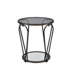 Gable Glam 2-Piece Glass Top Coffee Table Set with Shelf by Furniture of America