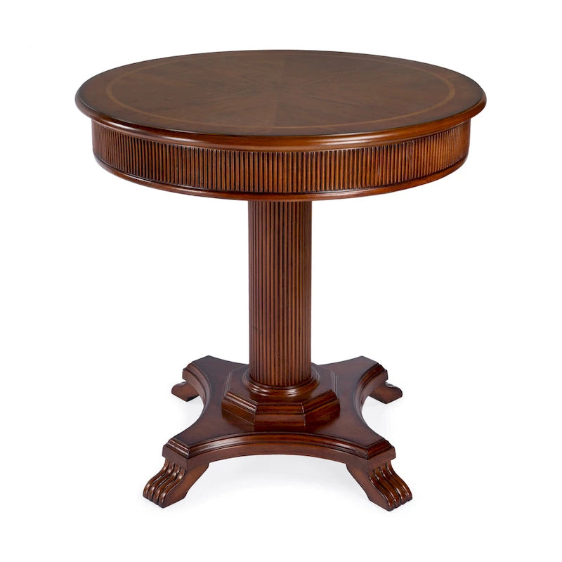Ellsworth 36 Ribbed Pedestal Foyer Table