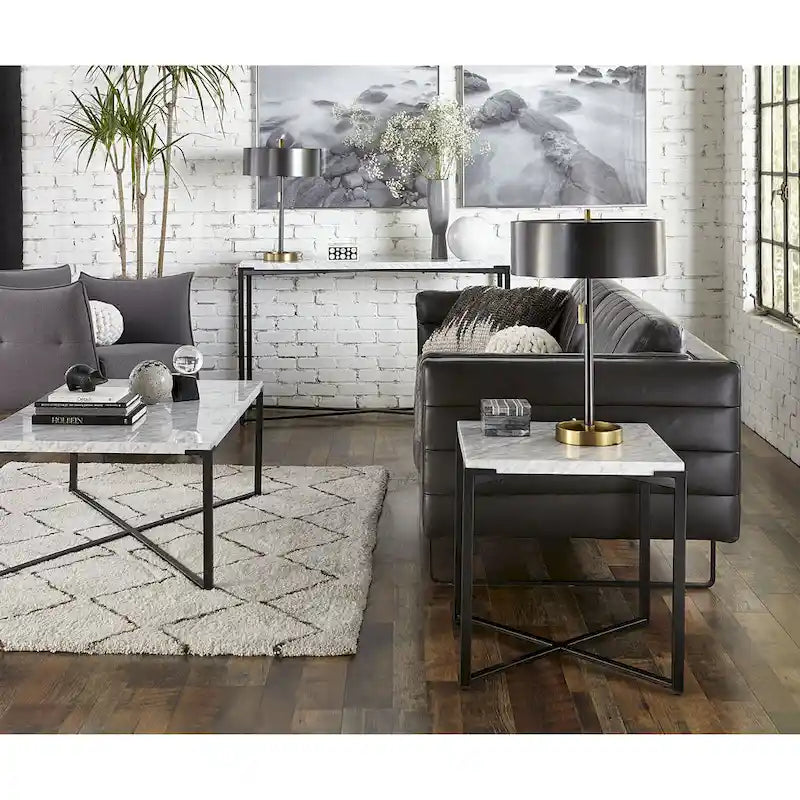 Saxon End Table in Matte Black