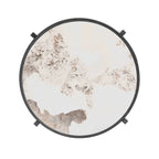 Modern Round End Table with Sintered Stone Top, Chrome/ Silver End Table for Living Room 20.67W x 20.67D x 21.65H