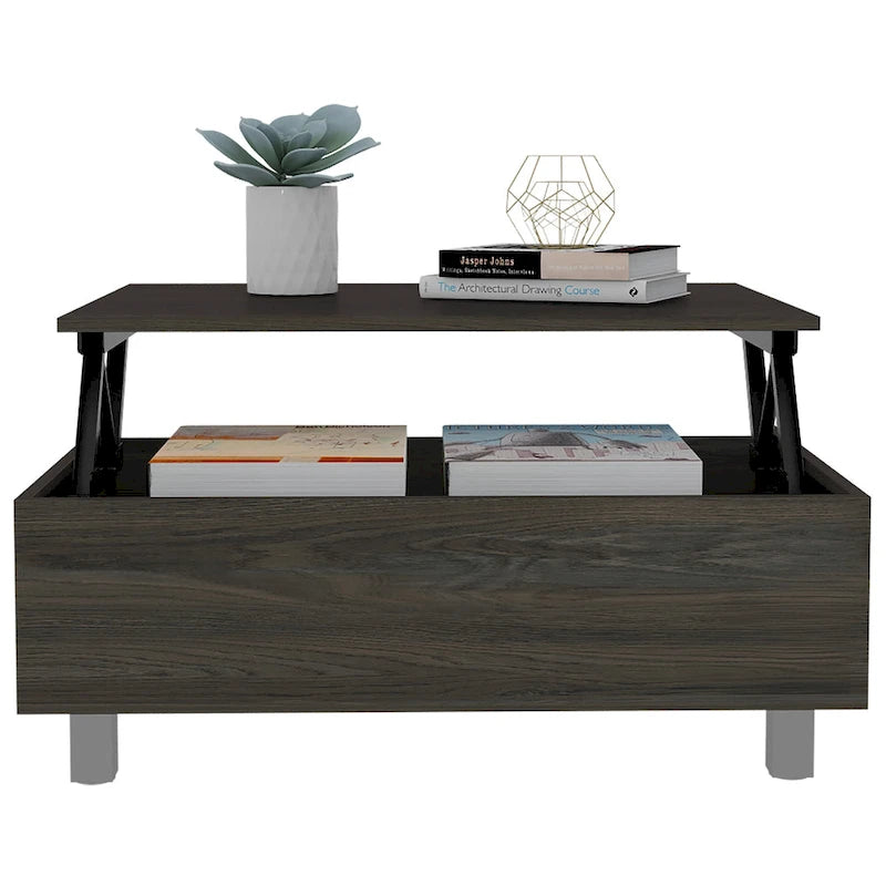FM Furniture Boston Lift Top Coffee Table with Hidden Storage Compartment