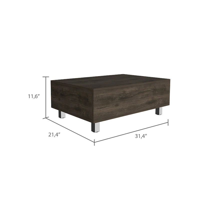 FM Furniture Boston Lift Top Coffee Table with Hidden Storage Compartment
