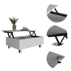 FM Furniture Boston Lift Top Coffee Table with Hidden Storage Compartment