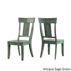 Eleanor Sage Green Round Solid Wood Top Panel Back 5-piece Dining Set by iNSPIRE Q Classic