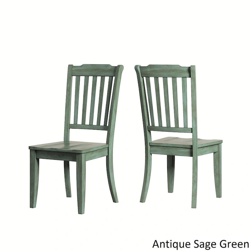 Eleanor Oak Round Solid Wood Top 3-piece Slat Back Dining Set by iNSPIRE Q Classic
